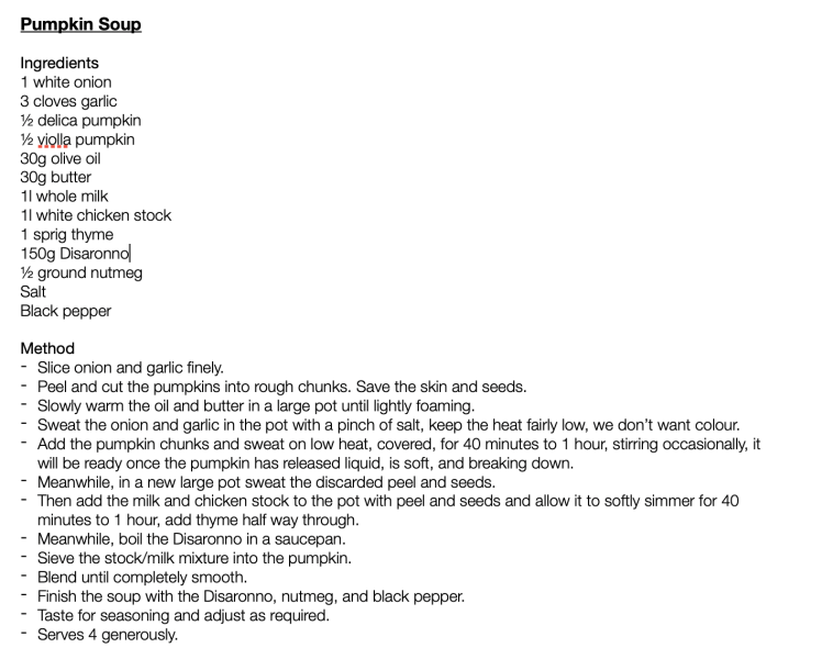 Pumpkin soup recommendations