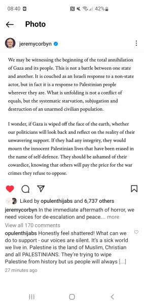To be against the attacks on Palestine