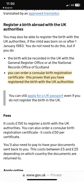 No uk birth certificate