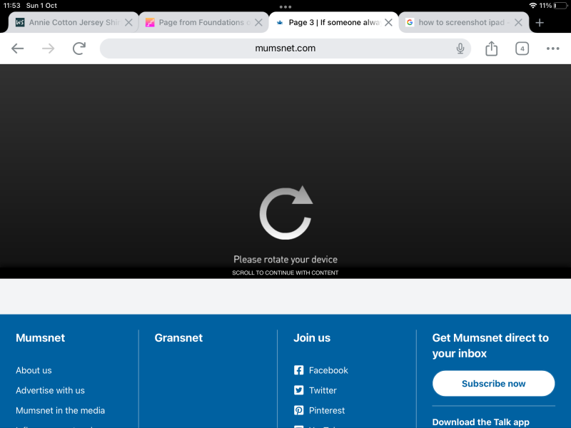 Advert taking over entire screen