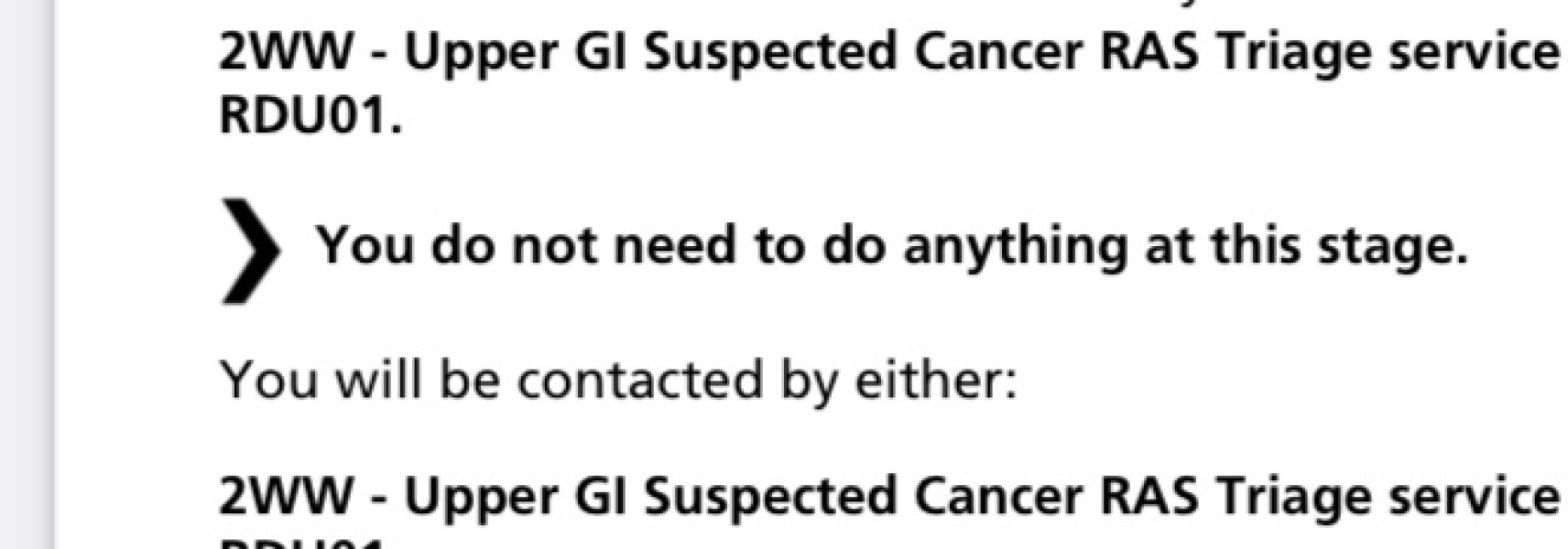 To freak out at this from the doctor