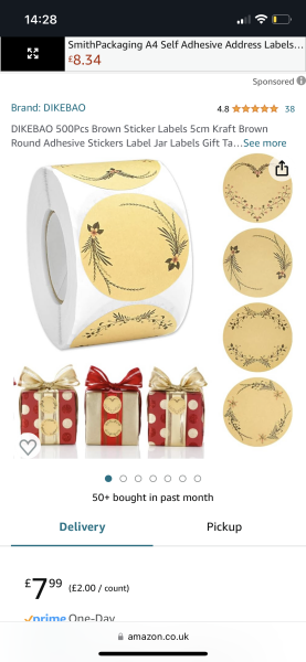 Self adhesive Christmas labels that don't have 'to' & 'from' printed on