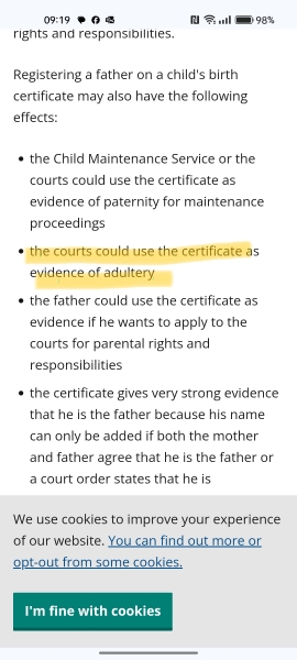 Divorce not yet finalised, can I put my current partner's name on the birth certificate