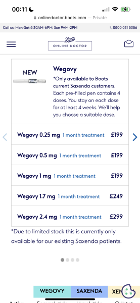 Wegovy started week ago