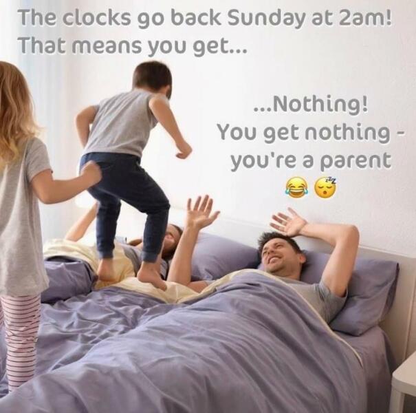 Clocks go back tonight ⏰
