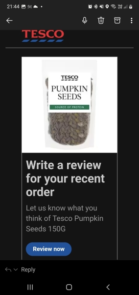 To not want to review every item I buy?