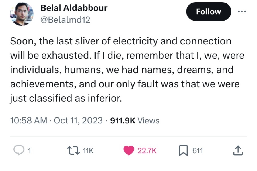 To be against the attacks on Palestine
