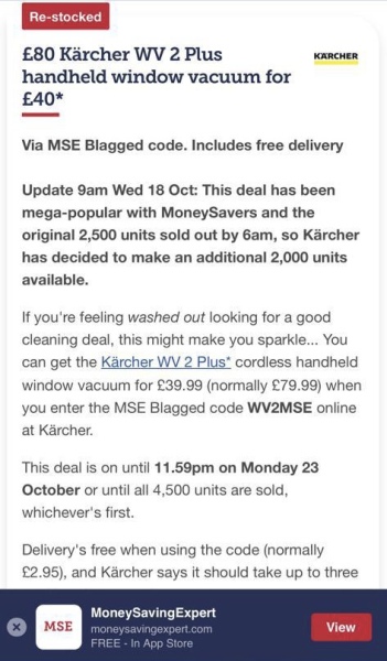 Karcher window vac