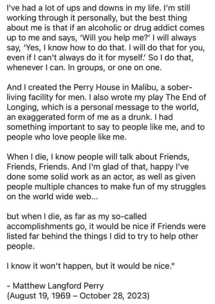 Matthew Perry dead at 54
