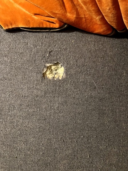 How do I make this hole in my sofa better?