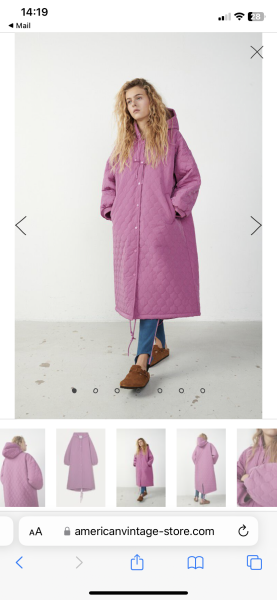 Bright pink long puffer coats