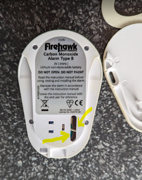 Stopping a sealed but nearly dead CO alarm from beeping.