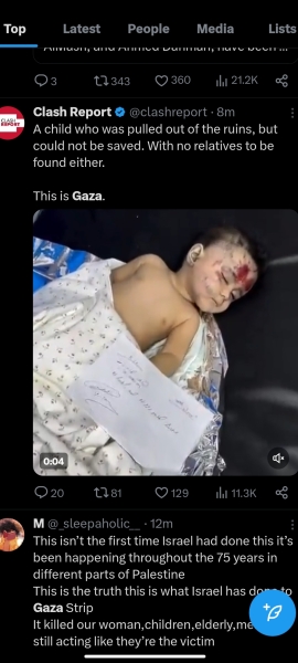 To be against the attacks on Palestine