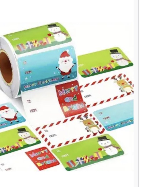Self adhesive Christmas labels that don't have 'to' & 'from' printed on