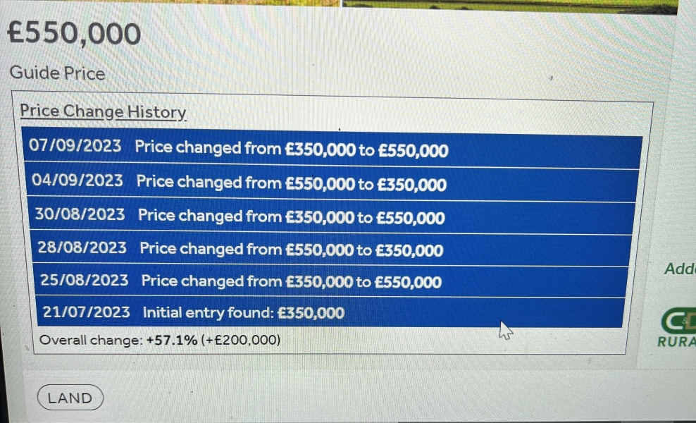 Today I noticed two ways in which Rightmove is hiding price increases