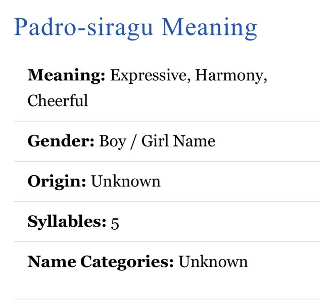Padro for a girl?