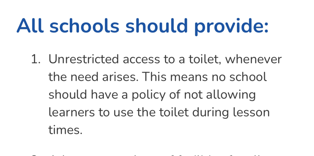 Schools toilet policy