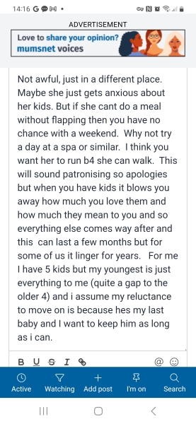 Friend won't leave kids for a few days with husband