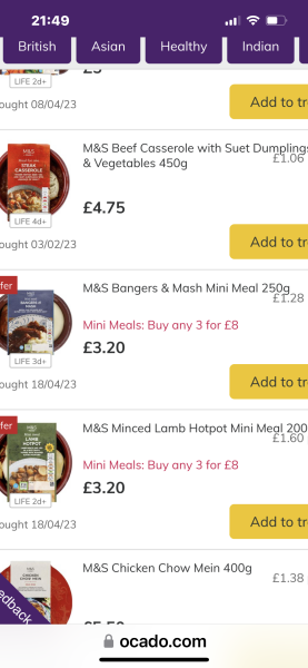 Meals for elderly