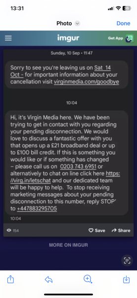 Is it impossible to cancel Virgin broadband or is it just me?