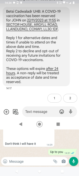 Covid top up refusal for now is this a mistake