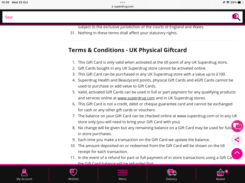 Superdrug giftcard
