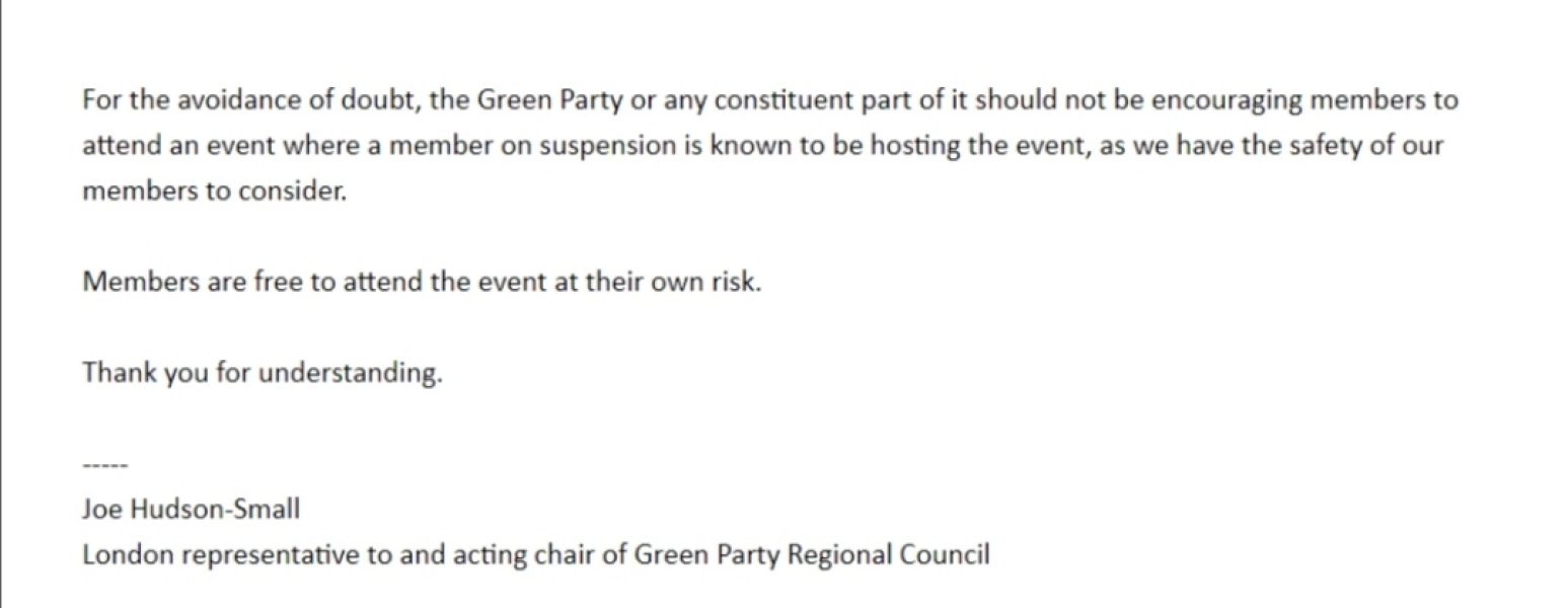 Green Party Women under attack