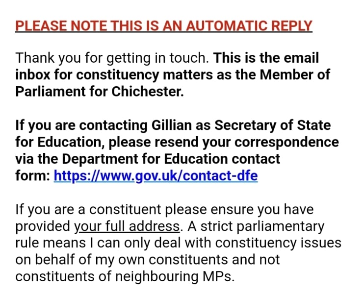 Email address for Gillian Keegan