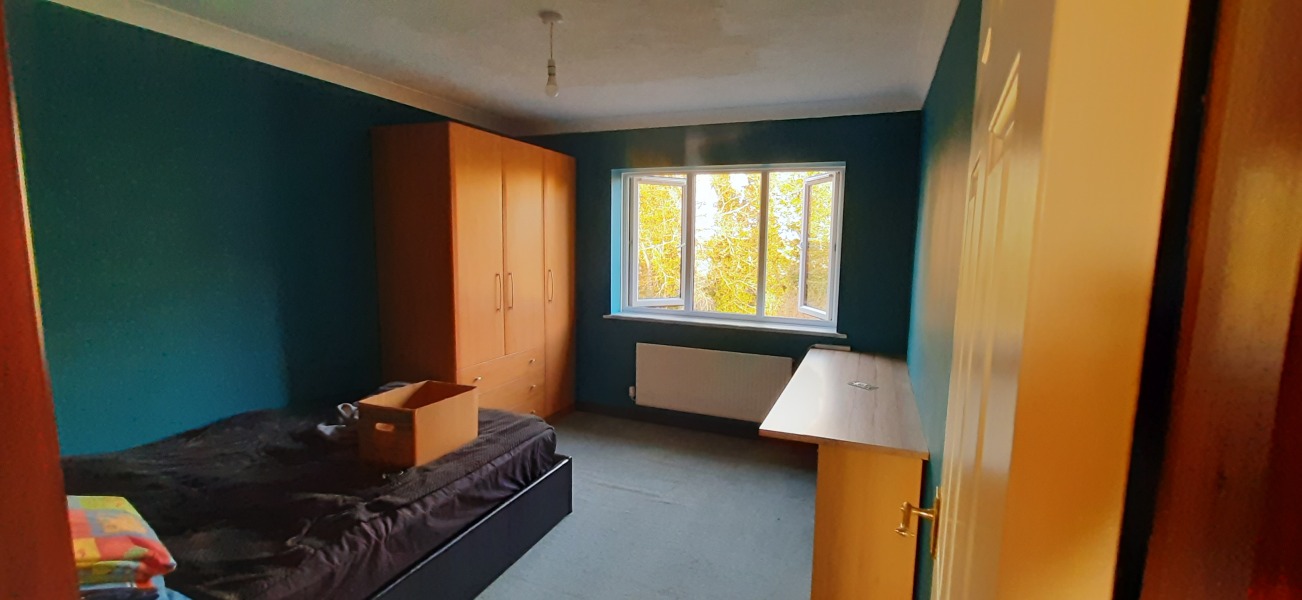 Dark blue bedroom