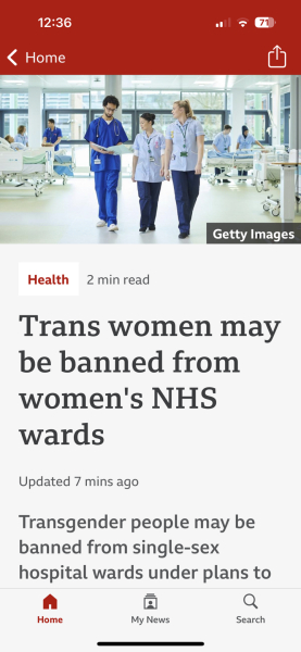 Trans women to be banned from female hospital wards