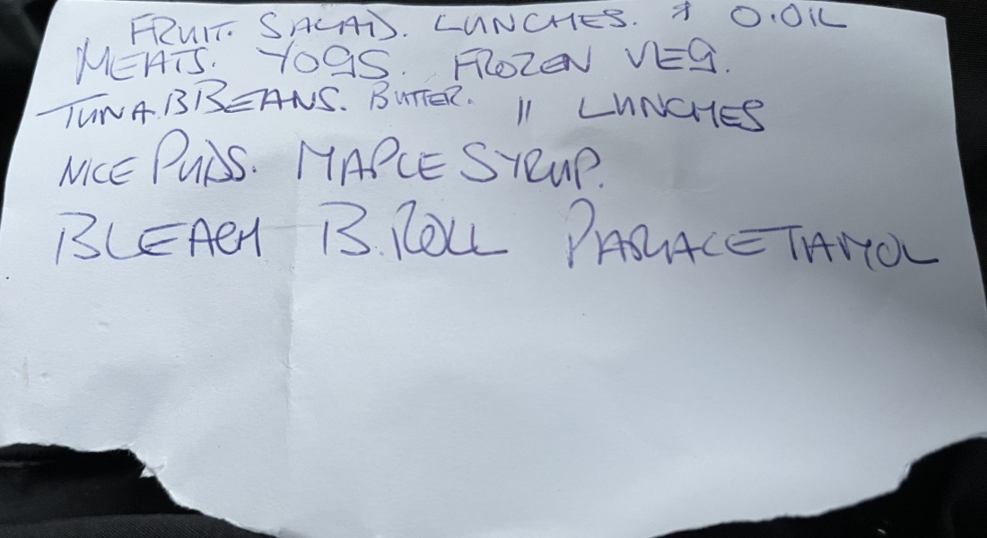 I found a shopping list!