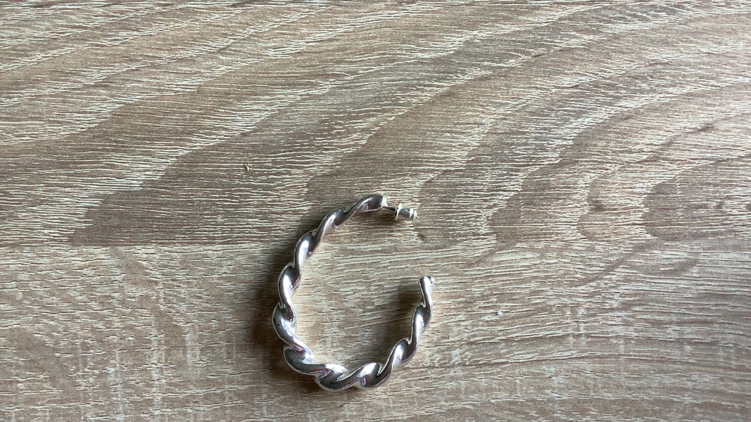 Chunky silver hoops