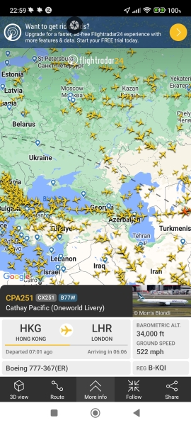 A Flight Radar one