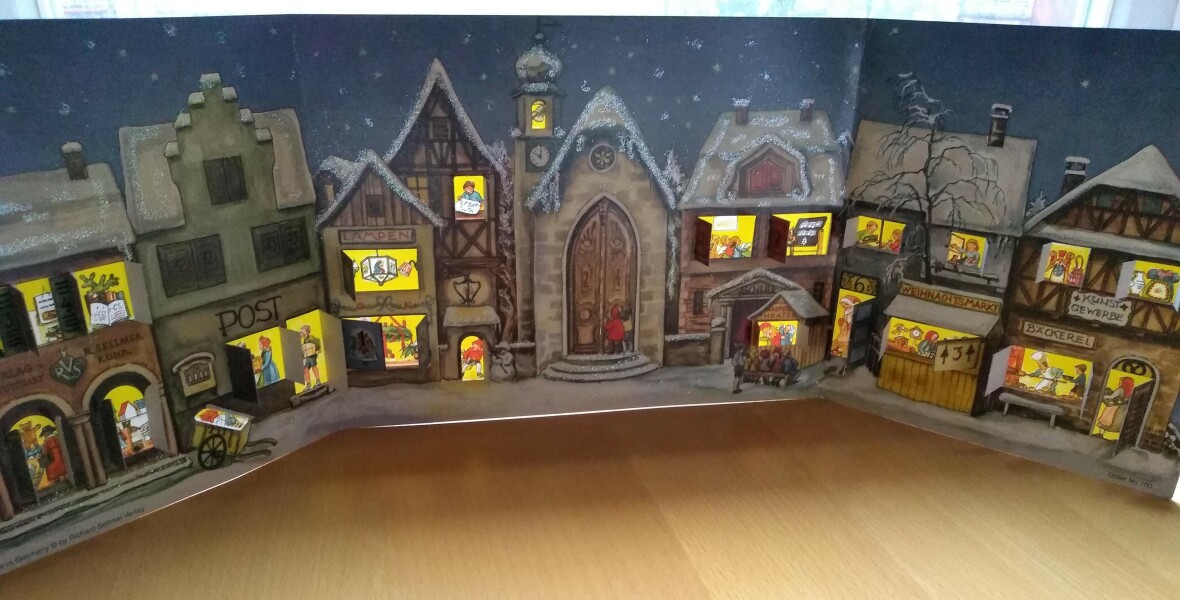 Picture advent calendars that add to the scene rather than have random pictures behind the doors