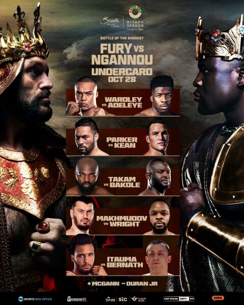Boxing - Tyson Fury vs Francis Ngannou, October 28th - 9:45pm