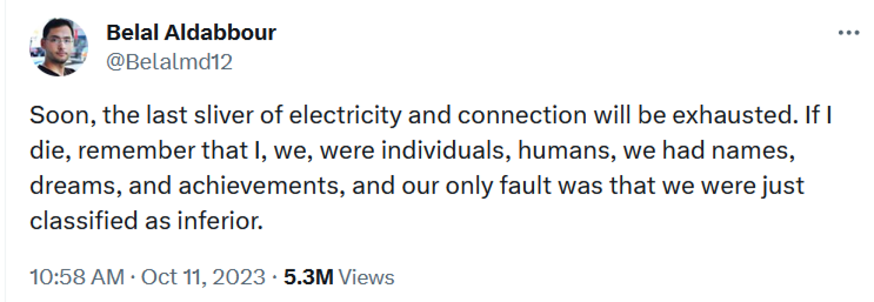 To think it’s turning into genocide in real time