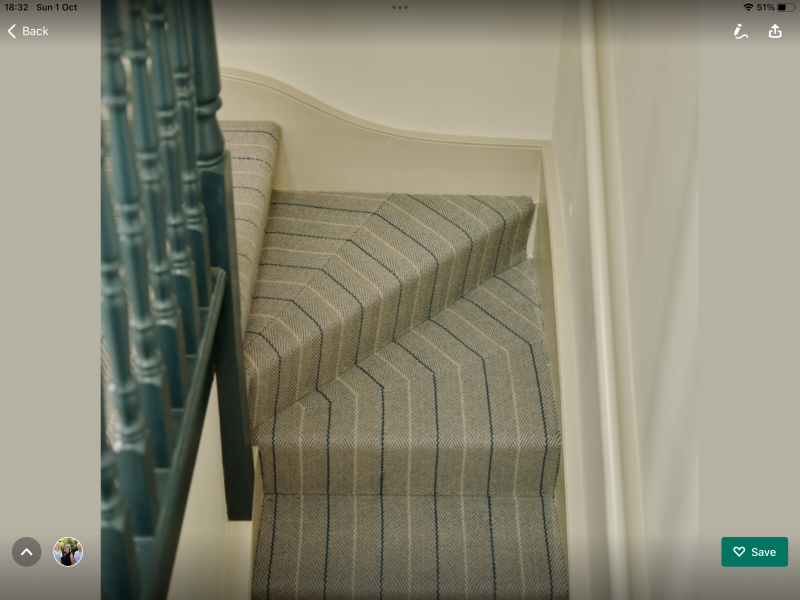 Can't have patterned carpets on stairs apparently??