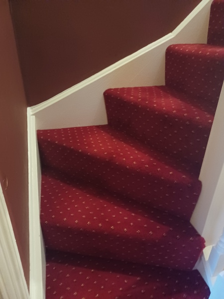 Can't have patterned carpets on stairs apparently??