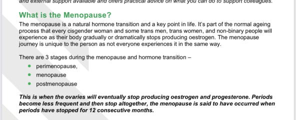 My employer thinks trans women can go through menopause.