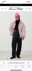 Bright pink long puffer coats