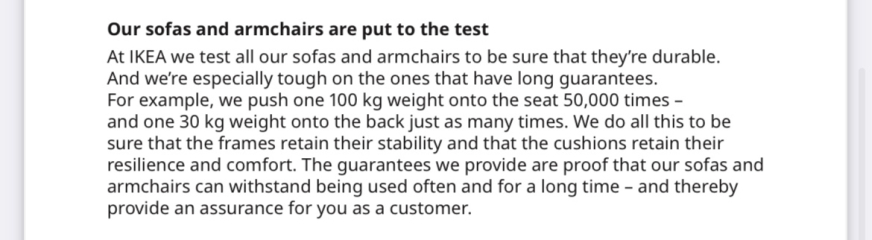 Ikeas 10 year warranty