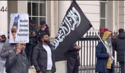 Protests, counter protests and the police removing flags