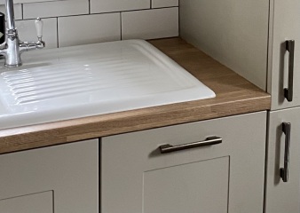 Splashback colours that go with cashmere coloured DIY kitchen