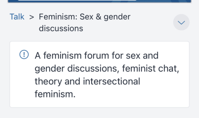 Not quite right - interlinks between the feminism board
