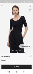 Silk V neck black T shirt ....