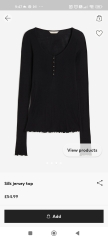 Silk V neck black T shirt ....