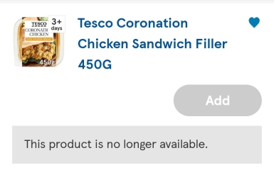 Tescos 'removed from our range' and loads out of stock