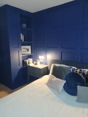 Dark blue bedroom