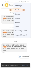 Receiving Unrequested OTP's from Sainsbury Supermarket