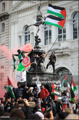 Protests, counter protests and the police removing flags